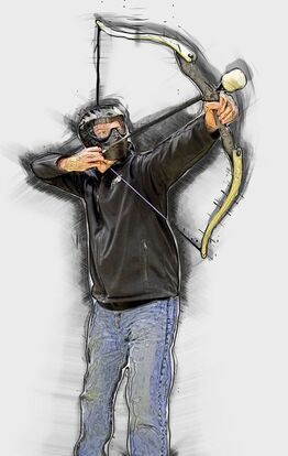 Picture of Archery tag player in cartoon